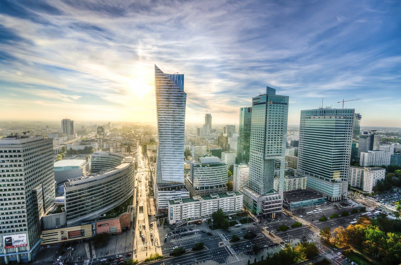 warsaw, skyline, cityscape