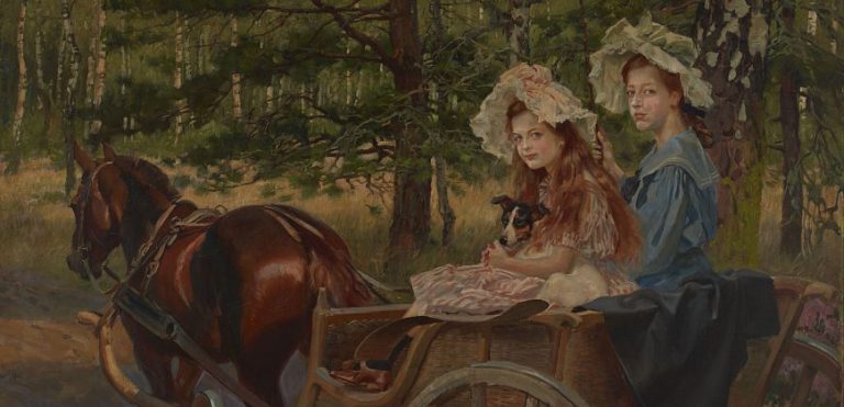 Wojciech Kossak, Portret carek w bryczce 1911r. Zbiory MNK
